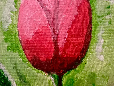 A Whimsical Tulip acrylic paint art canvas painterly