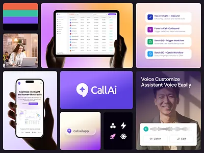 CallAI – AI Voice Agent SaaS Website | Case Study ai automation ai voice agent artificial intelligence brand guideline branding call automation design interface mobile motion motion design product product design saas startup ui ux visual identity web web application website