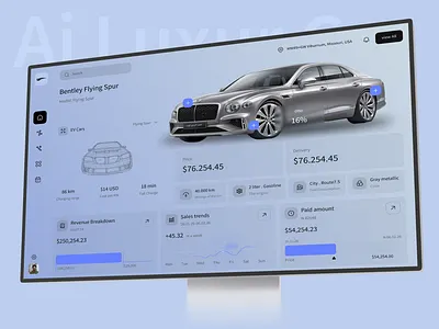 Ai Luxury Car Sales Saas Dashboard UI/UX Design ai car assistant auto car dashboard ai dashboard design logo product design saas uiux design website