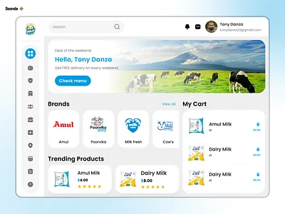 Milk Delivery admin branding dashbord graphic design ui