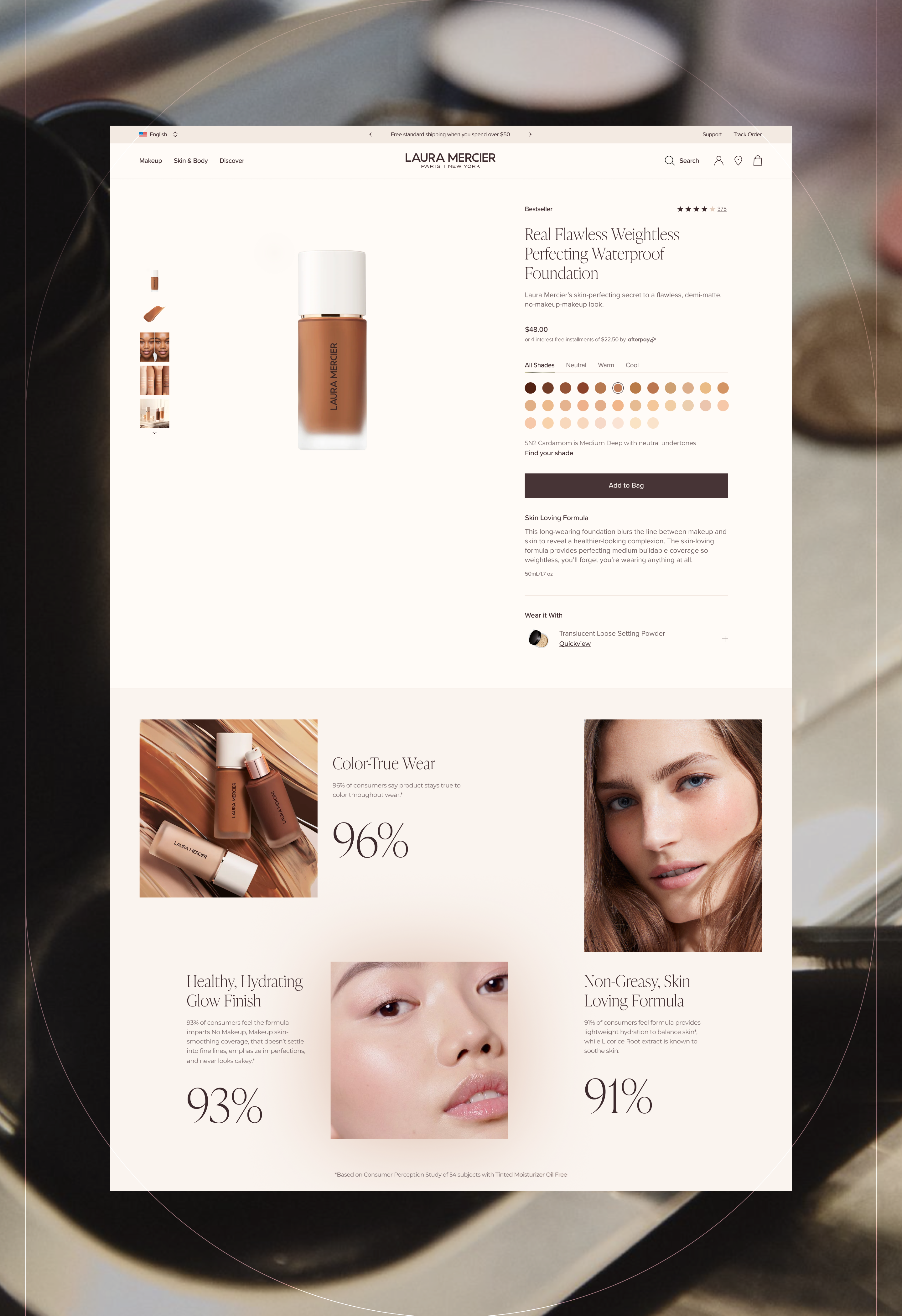 Beauty e-commerce product detail page e commerce pdp ui web design