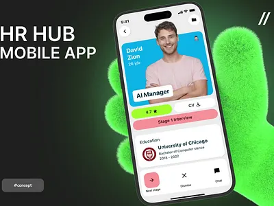HR Hub Mobile iOS App Design ai ai app android app app design app design concept app interface asisstant chatbot dashboard dashboard design design hr hr app ios mobile mobile app mobile ui ui ux