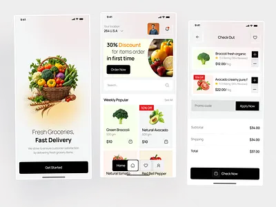 Grocery Food App ecommerce ecommerce app ui food food app food ui foodapp grocery app grocery delivery grocery food app grocery food delivery grocery vegetable app meat delivery app mobileapp online grocery shopping app ui vegetable app