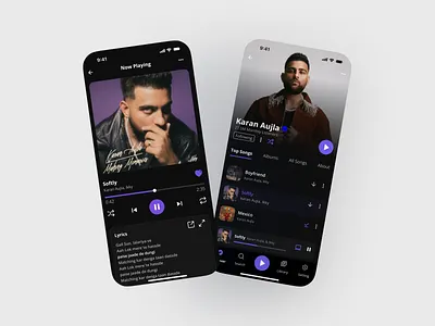Music Player App UI animation app ui artist audio app clean ui concept design dark mode figma ios app minimul ui mobile app modern ui music app music player now playing premium ui ui ui design ux ux design