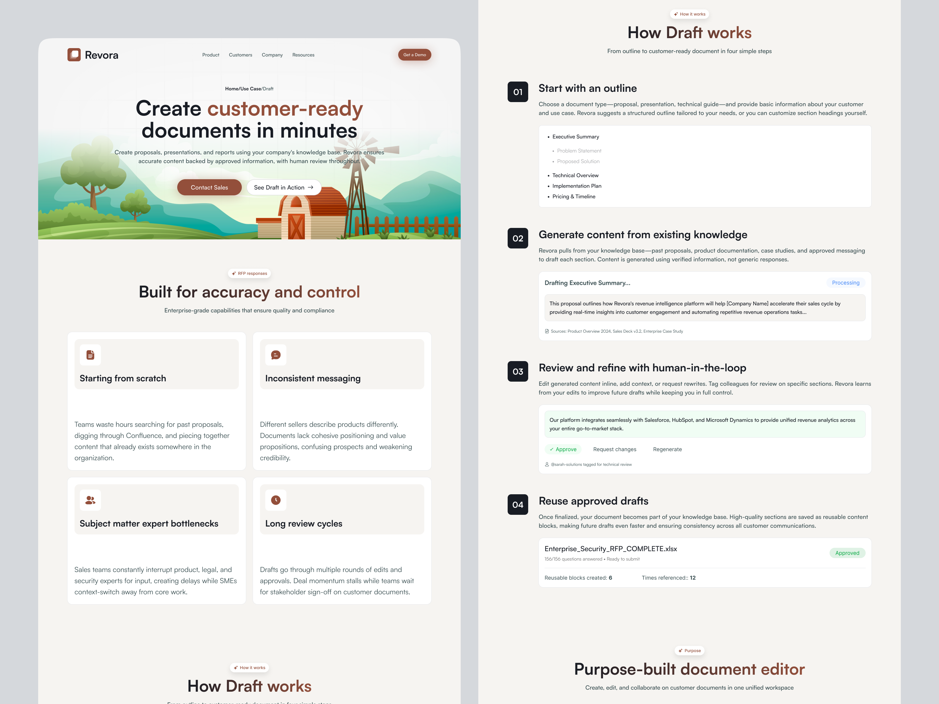 AI Workspace - Enterprise Sales Teams | Draft Details | SaaS interface product service startup ui ux web