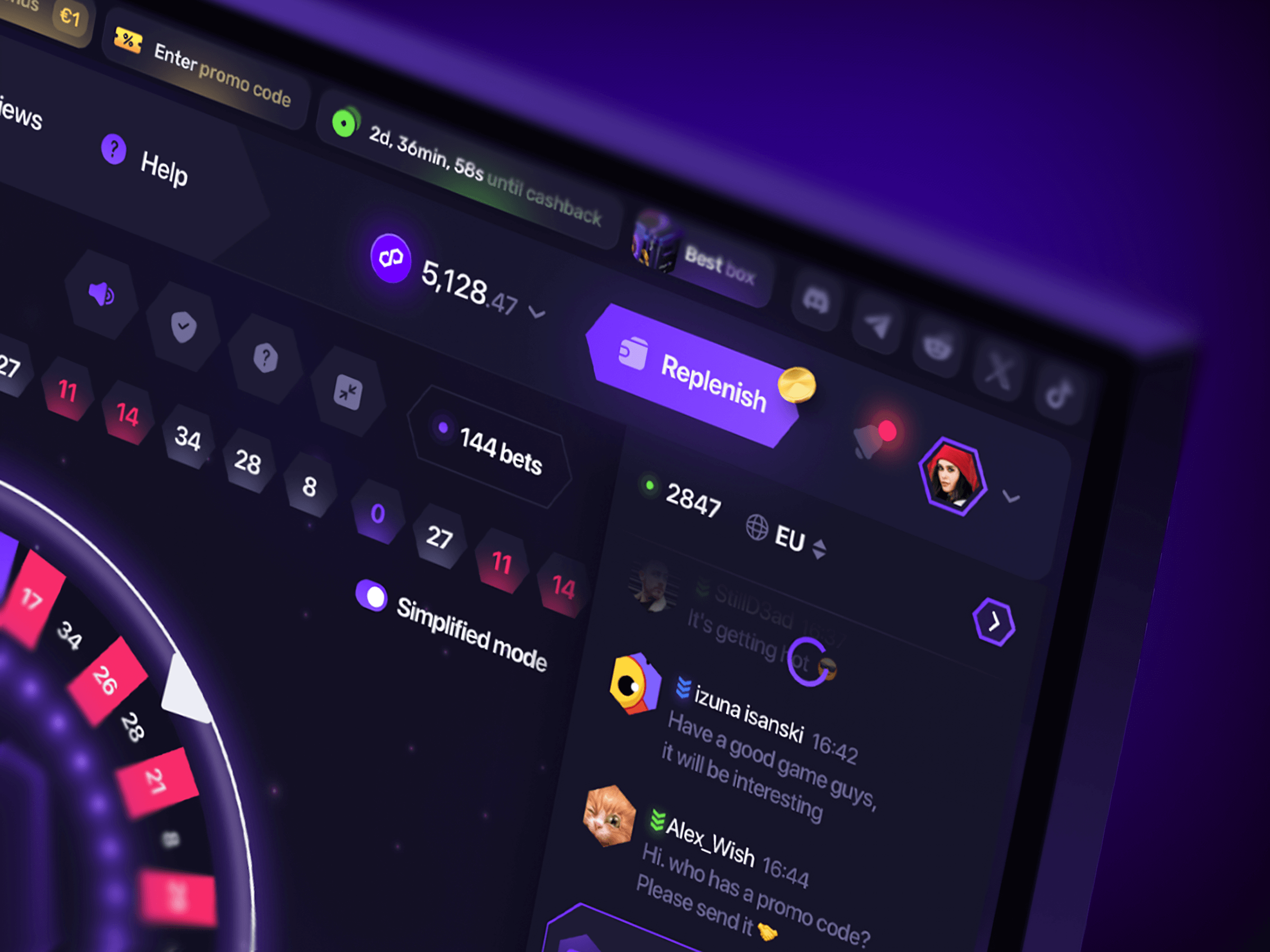 Example of MeisterX Gambling: Crypto Wheel Casino Platform