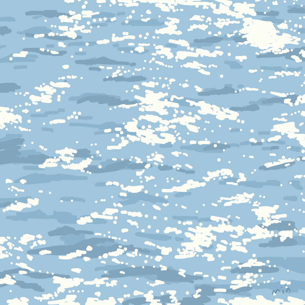 Serene Fragments: Flowers & Water botanical calm daily art daisy flat design floral design flowers healing minimal art nature illustration peaceful ripples soft colors vector water texture