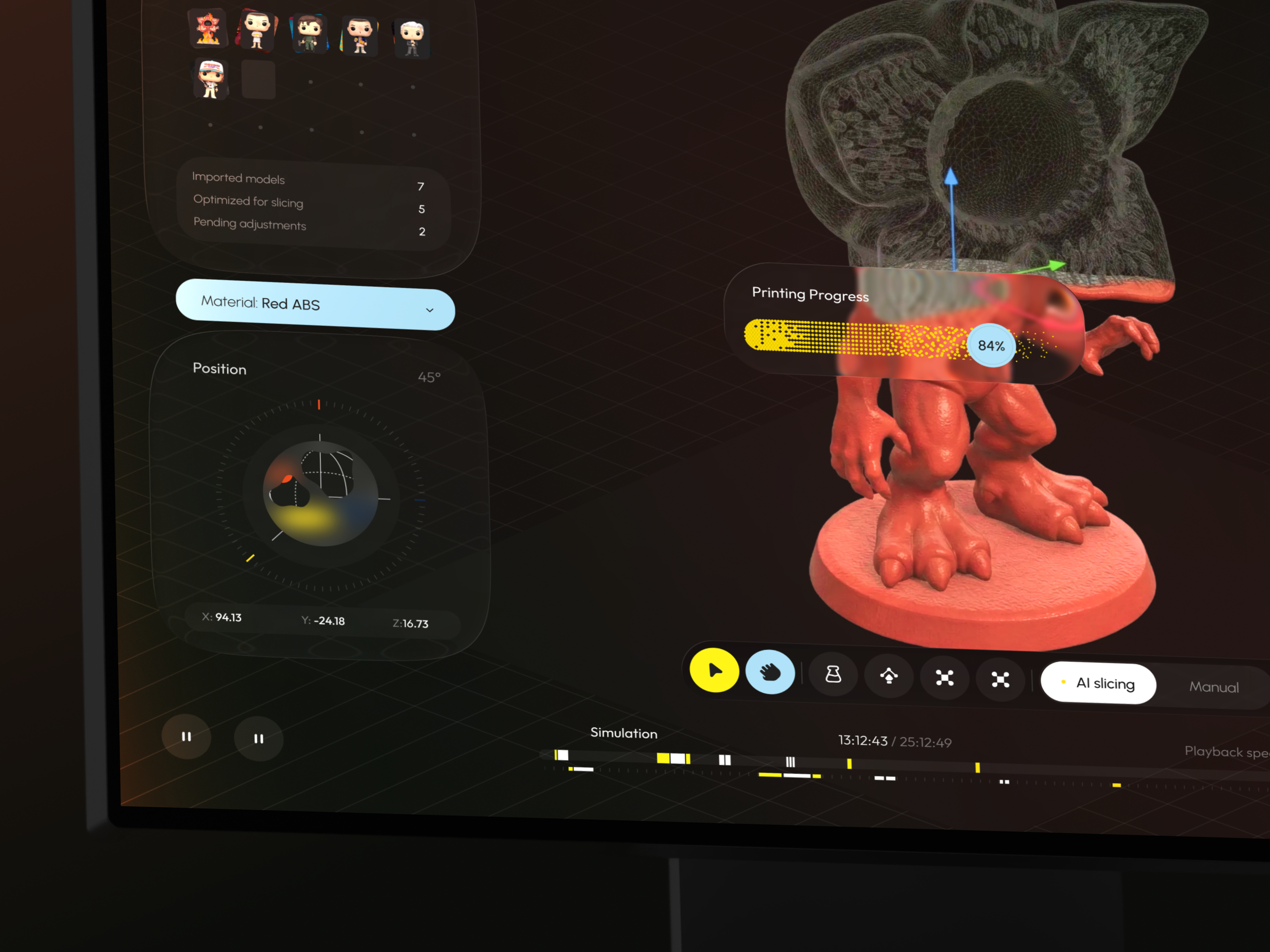 Spool Dashboard – 3D Printer Workspace 3d printer admin ai app app design automation b2b crm dashboard dashboard design design interface iot product saas software ui ux web app web app design