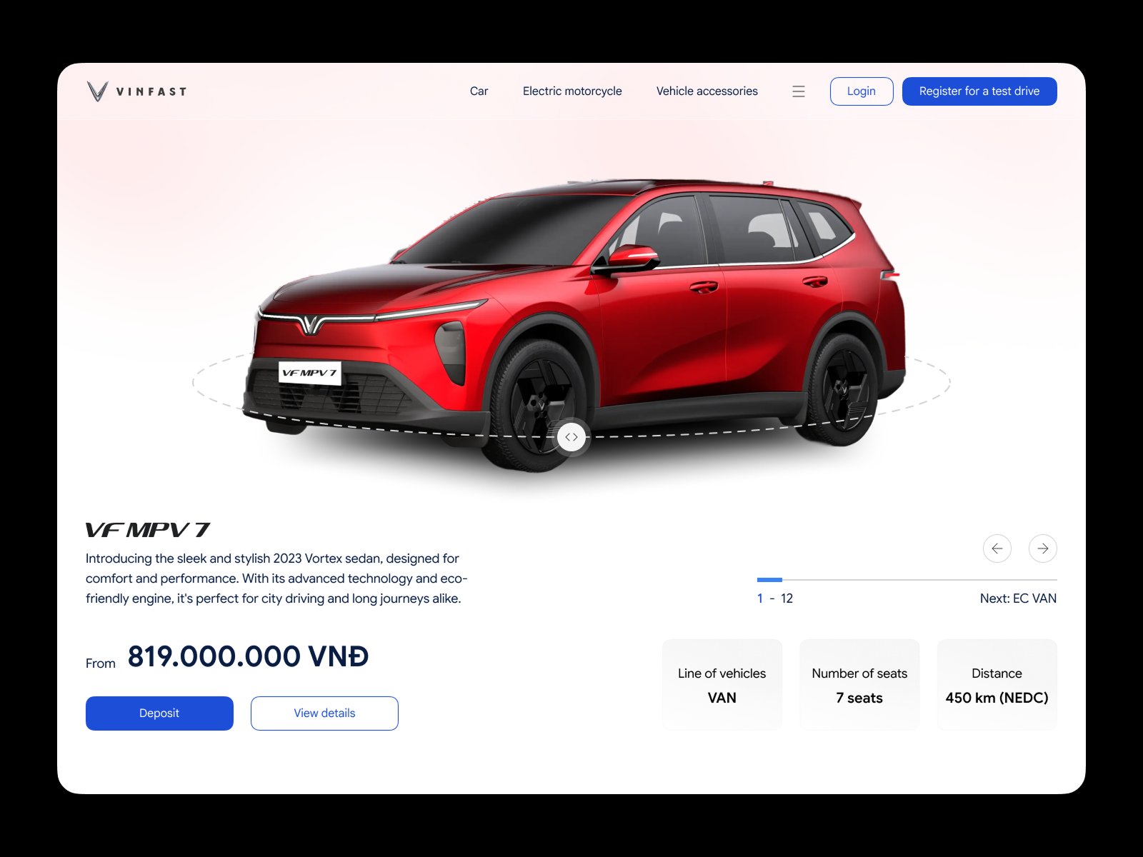 Driving the Future: VinFast Configurator UI automotiveui cleandesign landingpage minimalistui productdesign userexperience webdesign