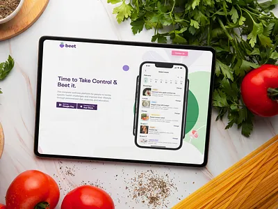 Beet — Personalized Nutrition & Smart Meal Delivery Platform branddesign figma foodtech healthtech healthylifestyle homepage interactiondesign landingpage mealplanning minimaldesign nutrition productwebsite saaswebsite startupwebsite uidesign uiux uxdesign webdesign website wellness