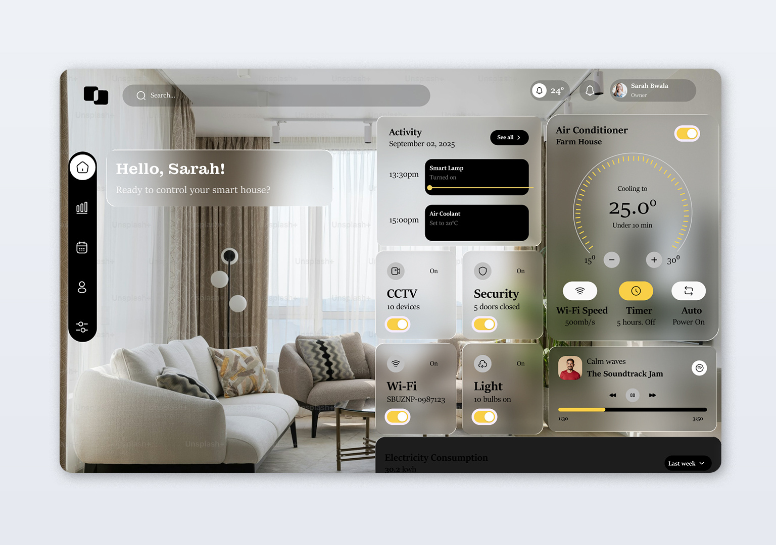 Nexora — Smart Home Control Dashboard by DesignwithSarah on Dribbble