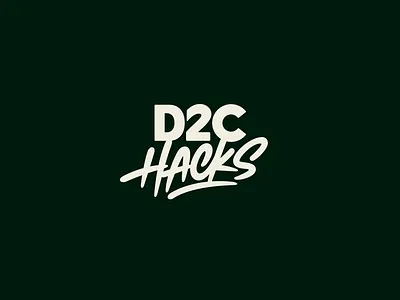 Logotype lettering design - D2C Hacks brand identity branding brush brush lettering calligraphy custom lettering handlettering lettering logo logo design logotype script lettering type typography