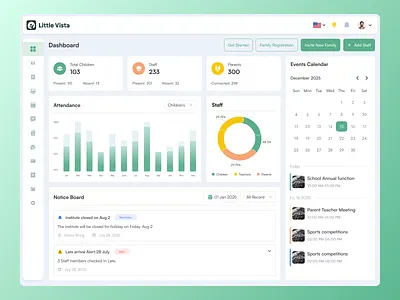 Little Vista🎓 admin dashboard analytics dashboard branding dashboard design design graph dashboard management system school management ui ui design uiux ux web app design web application website design