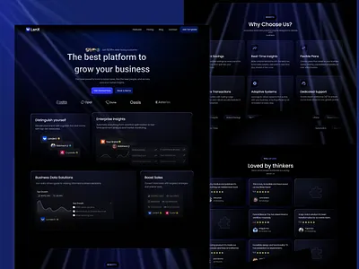 Business Growth Platform | SaaS Website UI/UX Design business website dark ui landing page premium design product design saas design tech website ui design uiux web design