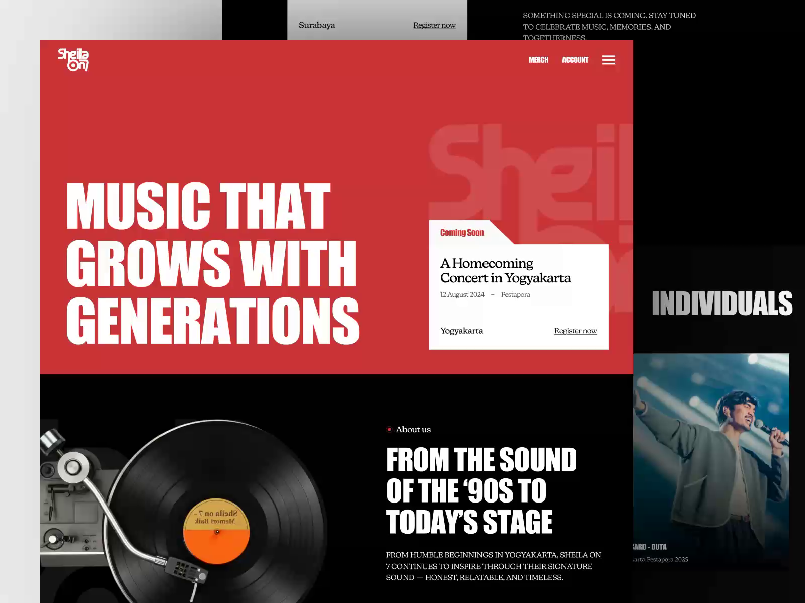 Example of Sheila On 7 - Music Band Website Design