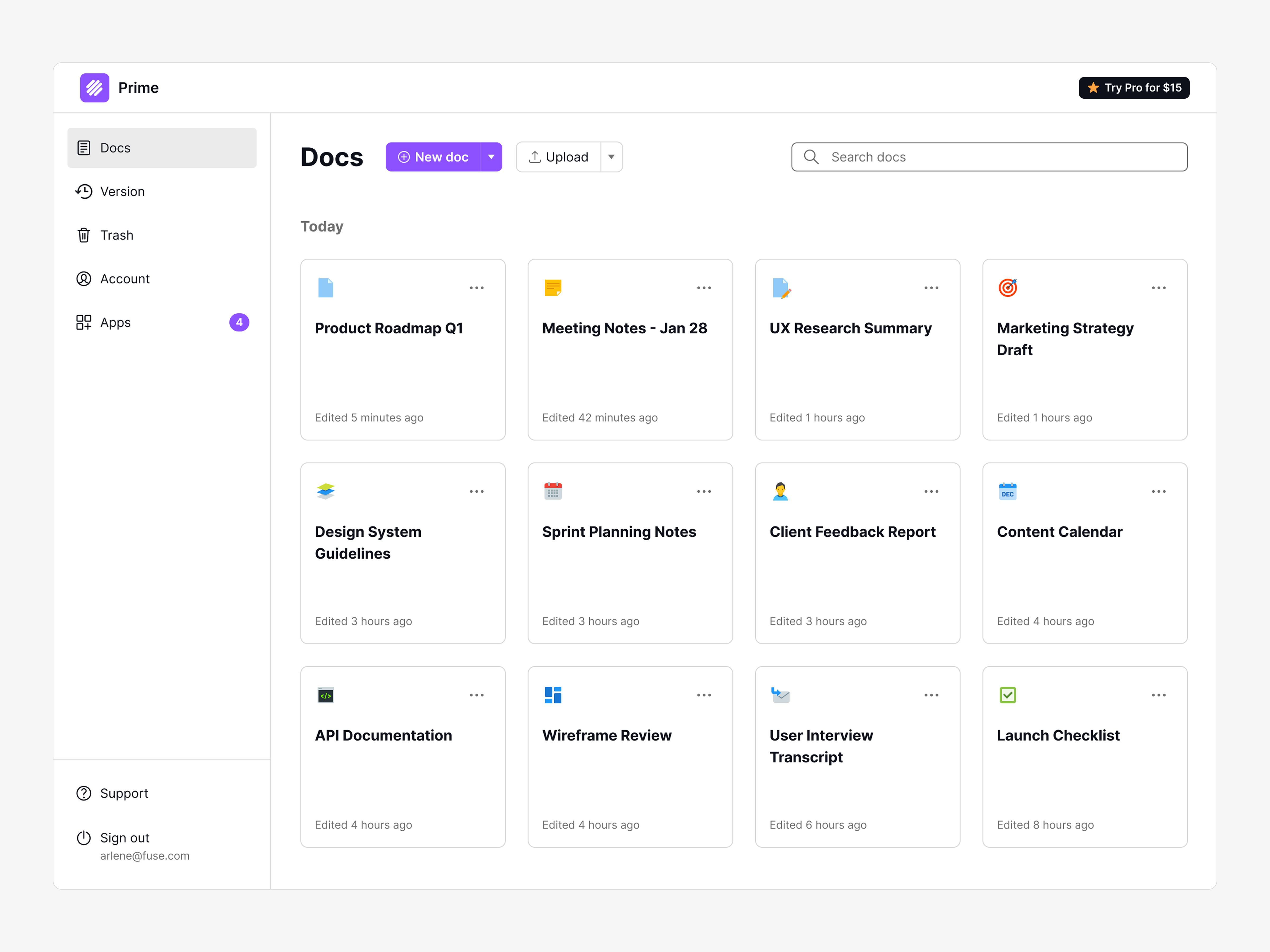 Prime - File Manager App app asset cloud dashboard document file filemanagement filemanager product saas ui upload ux website
