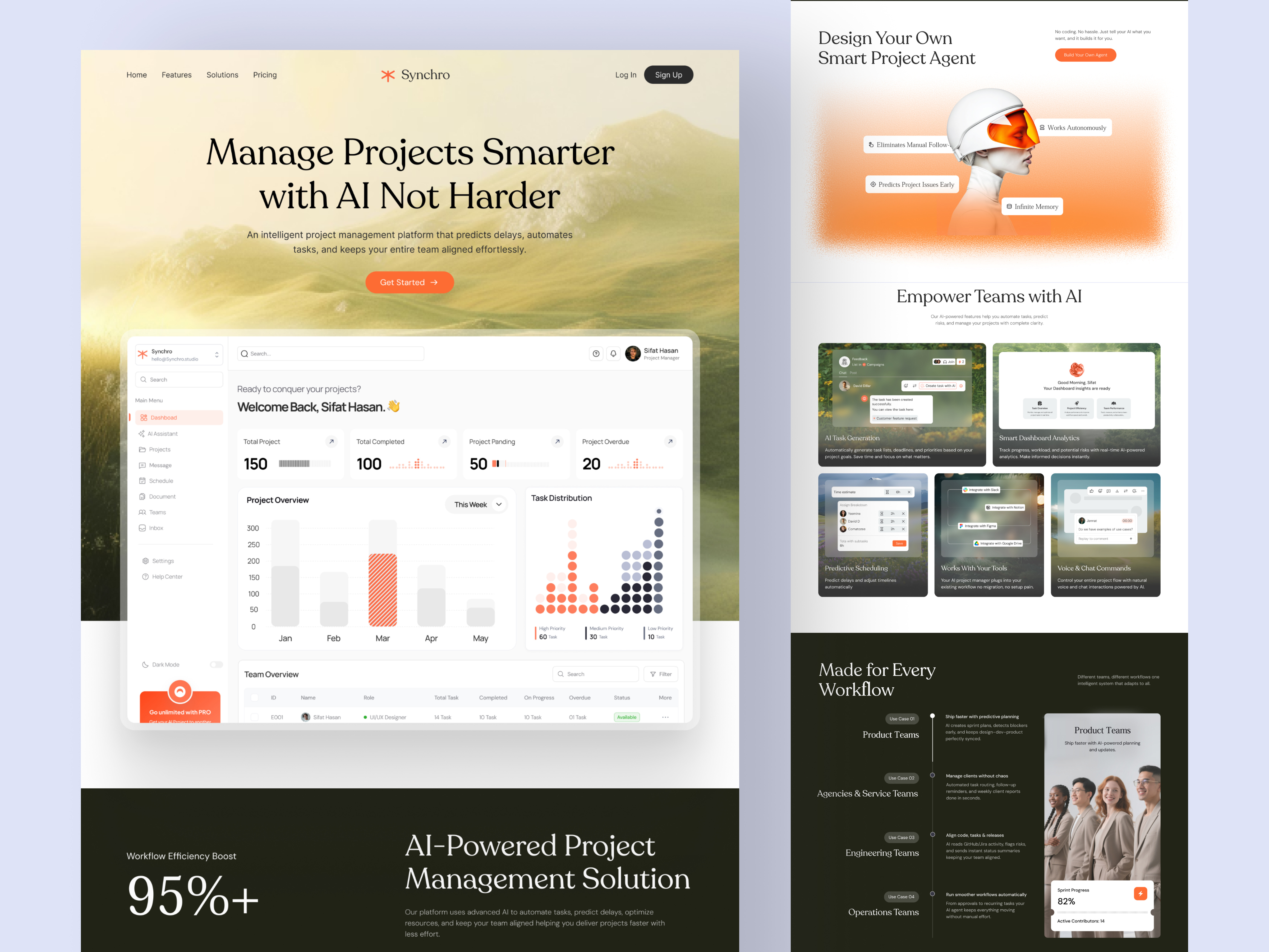 Example of Synchro - SaaS Website