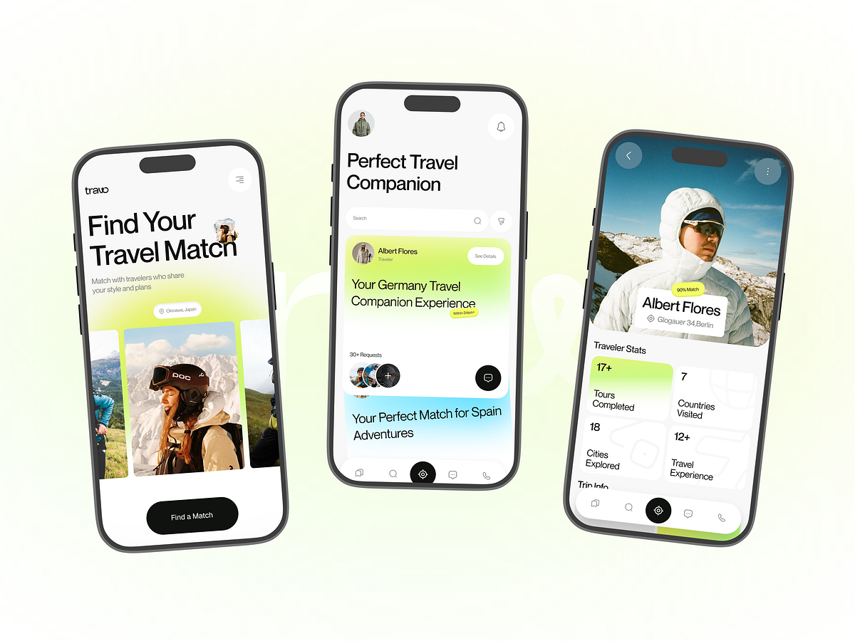 Traw - Travel Guide Mobile App UI Design
