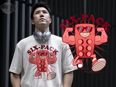Six-Pack Design brand identity branding character design design funny design graphic design illustration logo mascot design merchandise design shirt shirt design vector