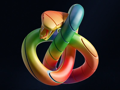 3D logo snake 3d 3dabstract 3dart 3ddesign 3dillustration 3dmodeling abstract art branding cinema4d design icon illustration logo redshift ui web