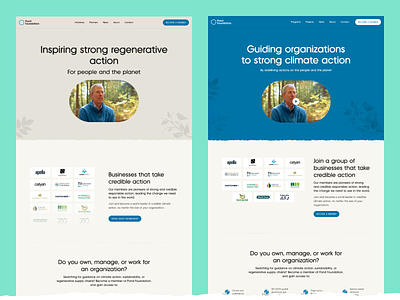 Pond Foundation homepage carbon climate change design ecology fundraising grit grunge homepage landing page natural nature ngo non profit organic organization sustainability ui ux web design website