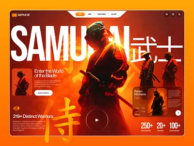 Samurai - Game development studio website design 3d animation branding design figma graphic design illustration logo motion graphics ui uiux ux web design