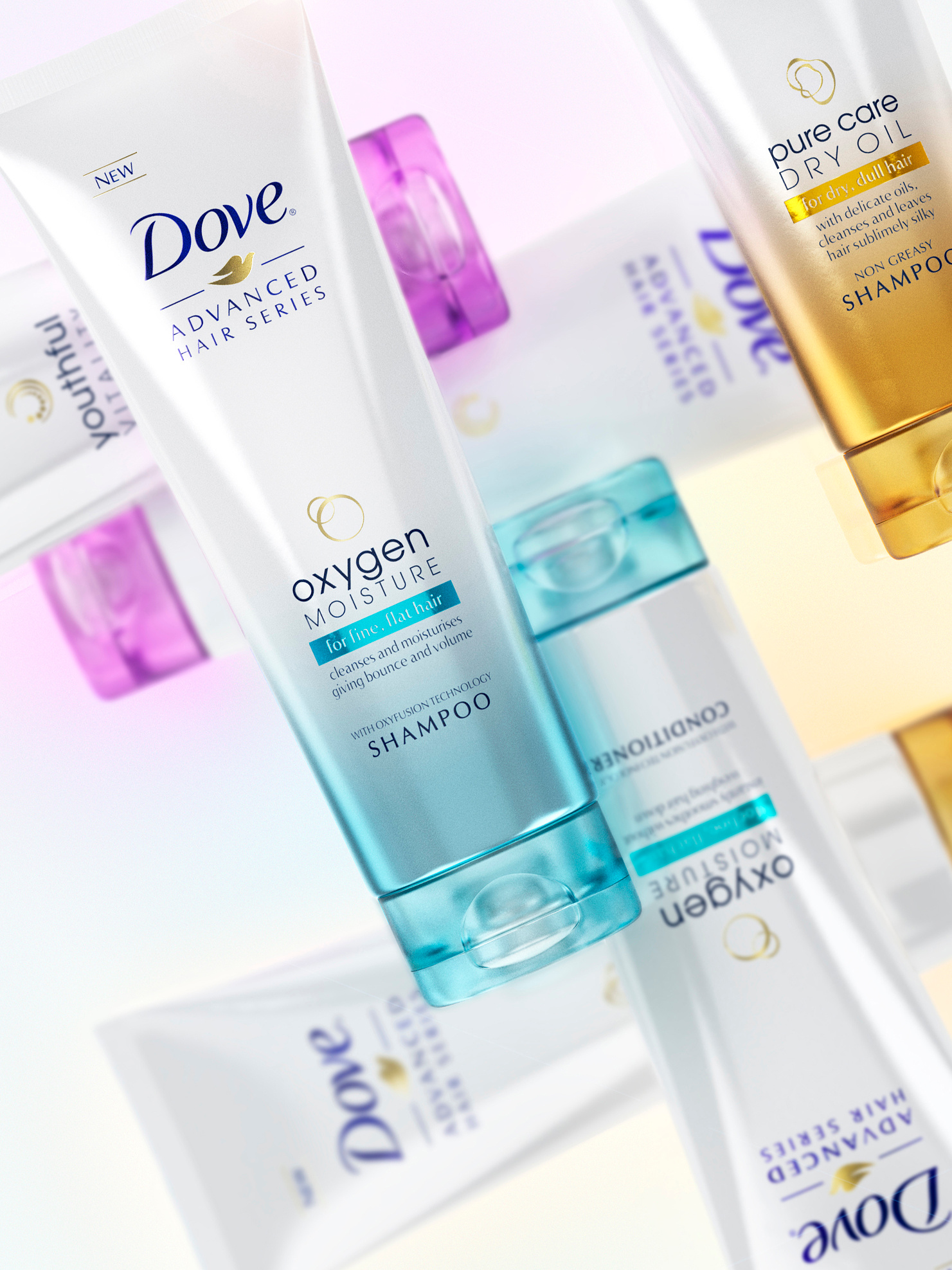 Dove Advanced Hair Care 3d 3d animation 3d modelling 3d motion 3d video 3d visualizations advertising beauty cgi cosmetics editorial hair care key visuals luxury promotional assets promotional campaign rendering shampoo social media content virtual photography