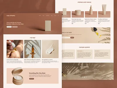 Beauty & Skincare Landing Page Design app design brand identity branding clean and modern clean design component design design ecommerce design graphic design home page landing page logo design modern design one pager skincare brand ui ux ux design web design website design