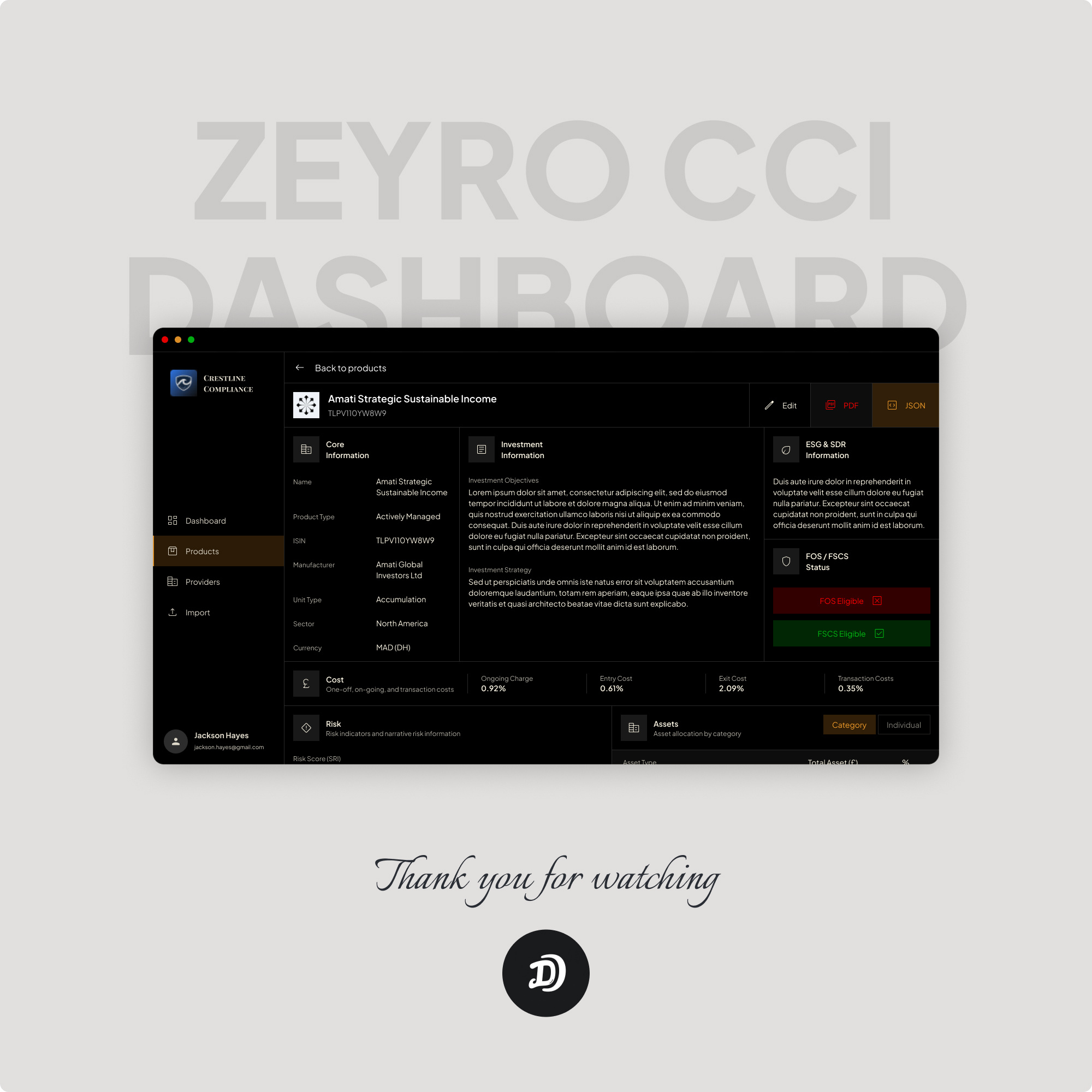 Zeyro CCI Dashboard design figma saas saas application ui ui design uxui design web app web application