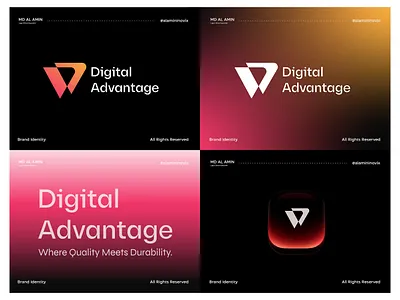 Digital Advantage – Modern Tech Logo & Brand Identity abstract logo app icon design brand identity clean design creative logo digital branding fintech logo gradient logo lettermark logo logo design logo presentation minimalist logo modern branding modern logo premium branding saas branding startup branding tech logo ui branding visual identity
