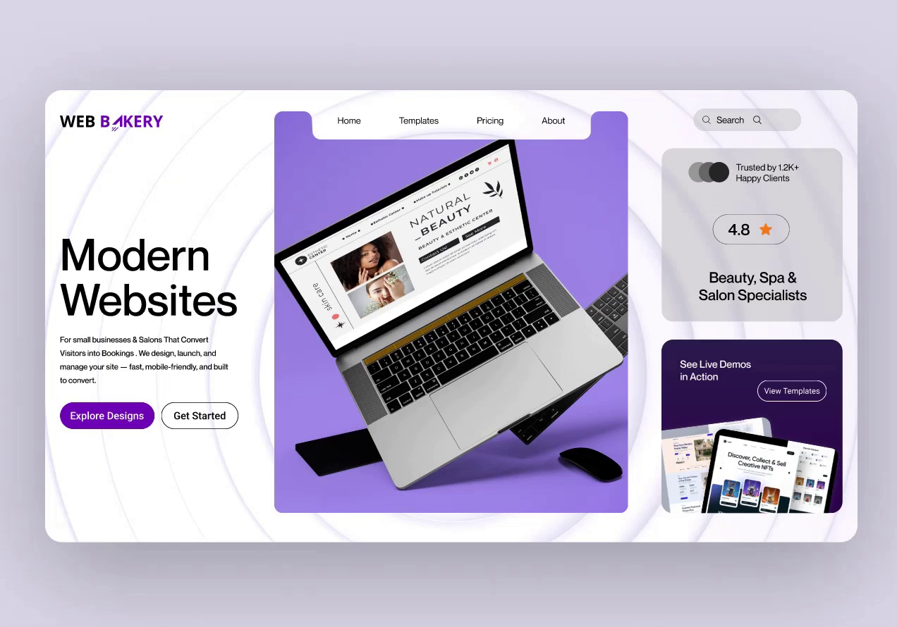 Example of Modern Landing Page UI UX Design