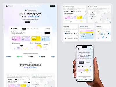 CRM Landing Page b2b clean design corporate crm landing page design header homepage landing page marketing saas saas landing page saas website sales ui ux web design website website redesign