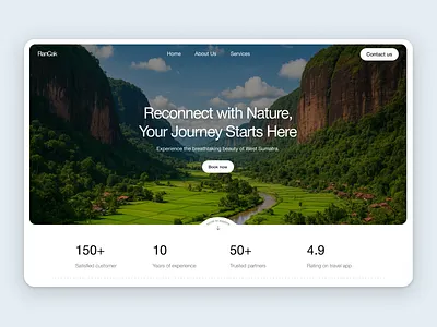 RanCak: Travel Website for Exploring West Sumatra explorenature inspiration natureweb travellingweb travelui travelwebsite ui ux webdesign webinspiration websiteui west sumatera