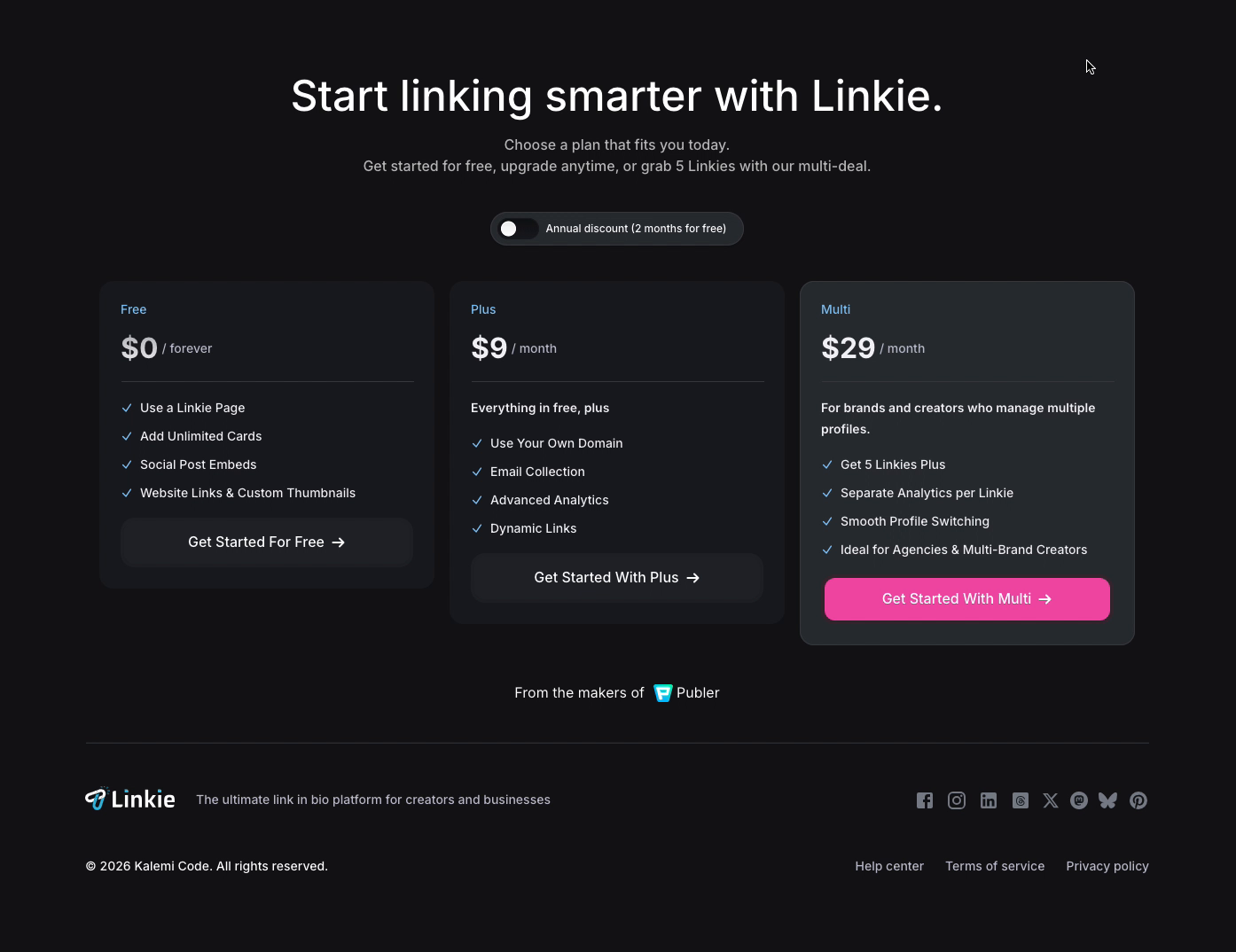 💵 Plans and Pricing Section
