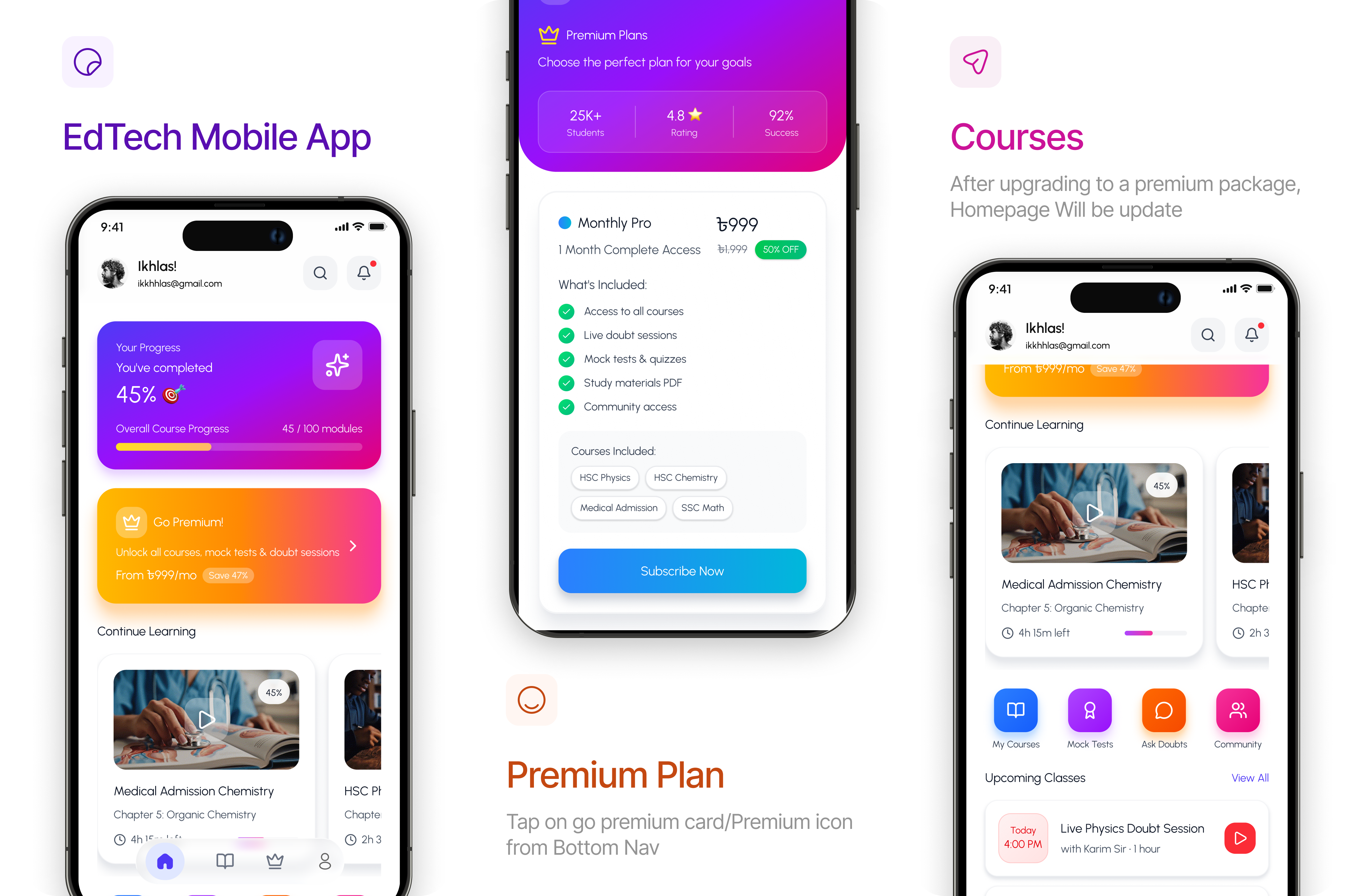 EdTech Mobile App design education mobile app ui ux