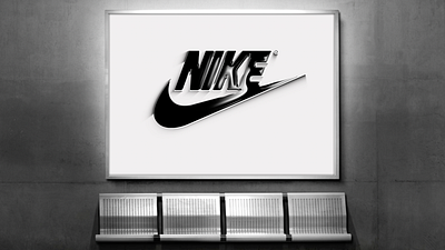 3D metallic effect Nike logo animation 3d animation branding design graphic design logo motion graphics