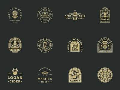 Logofolio 8 badge badge design brand identity branding clean geometric graphic design graphic designer identity identity design logo logo design logofolio modern vintage vintage