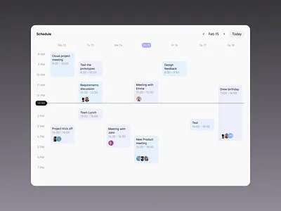 Schedule - Made with SnowUI dashboard ui kit