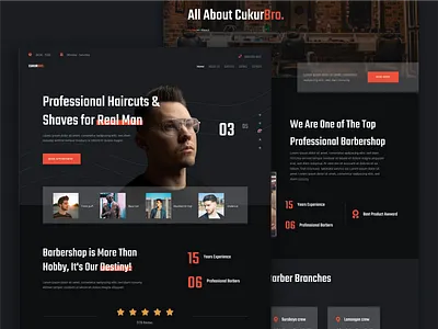 CukurBro. - Haircuts Landing Page barbershop barbershop website branding company profile haircut website haircuts landingpage ui uidesign uiux ux uxdesign webdesign website