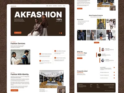 AKFASHION — Boutique Landing Page design fashion figma graphic design landing page landingpagedesign photoshop store ui uiux design ux uxui web design website