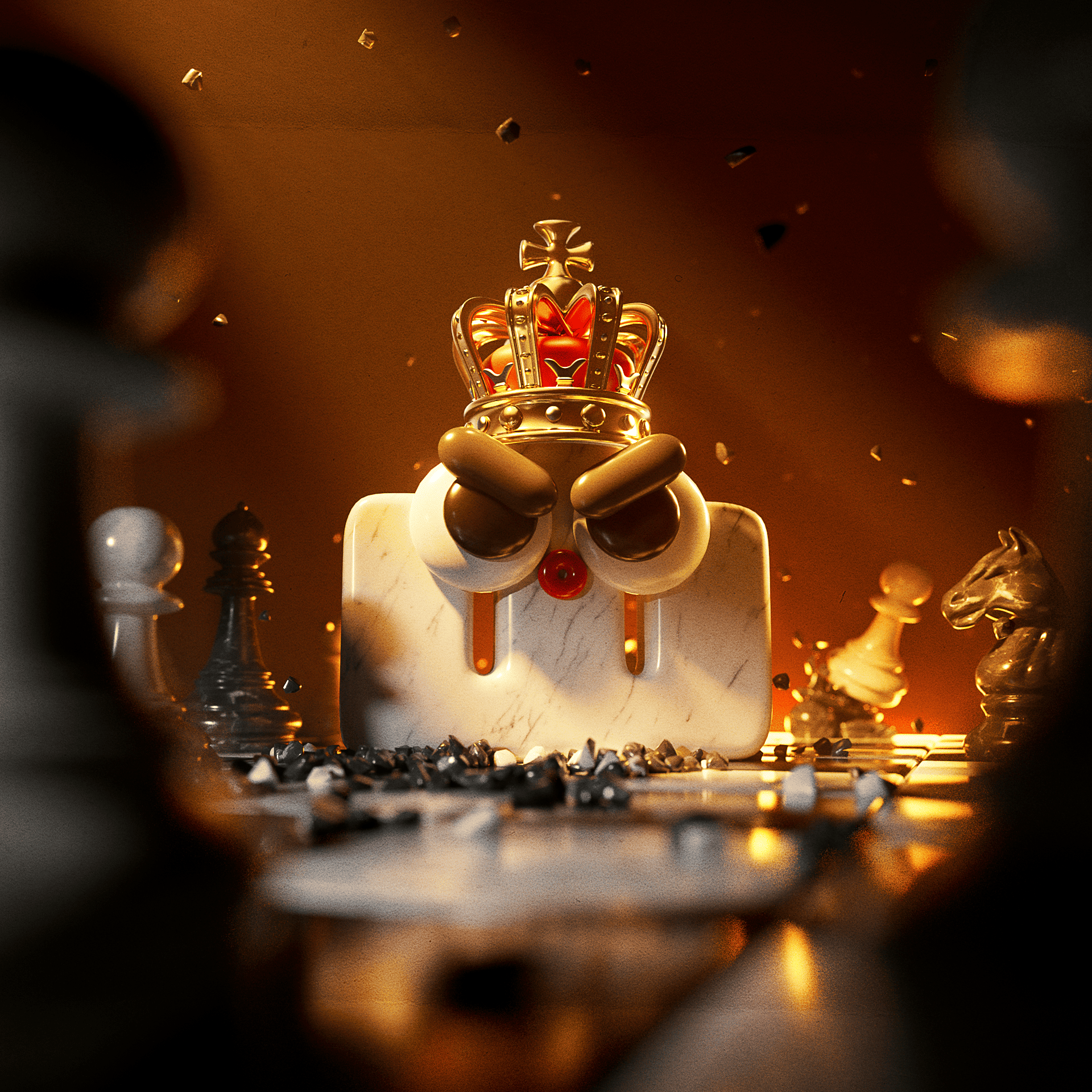 Letter Ш — 3D Alphabet Series 3d chess battle 3d bishop black pieces board game check checkerboard checkmate chessboard crown 3d crush endgame king figure knight 3d figure mighty king pawn pawns pieces rook 3d whte pieces