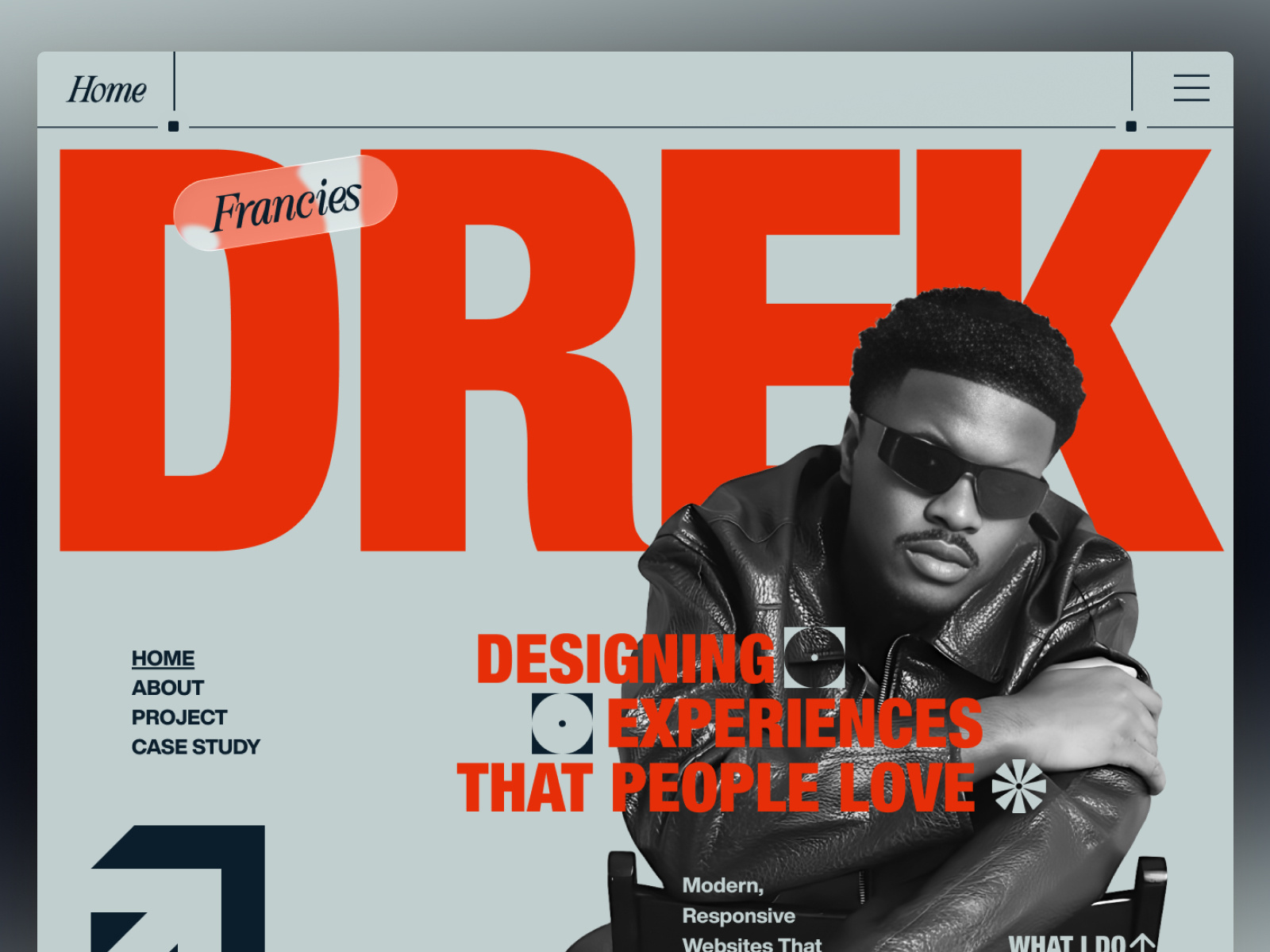 A Personal Branding website Experience for a Modern Designer designer branding designer website developer portfolio framer header hero section hero section design landing page landing page design portfolio techwitpro uiux uiux design web design web ui webflow website