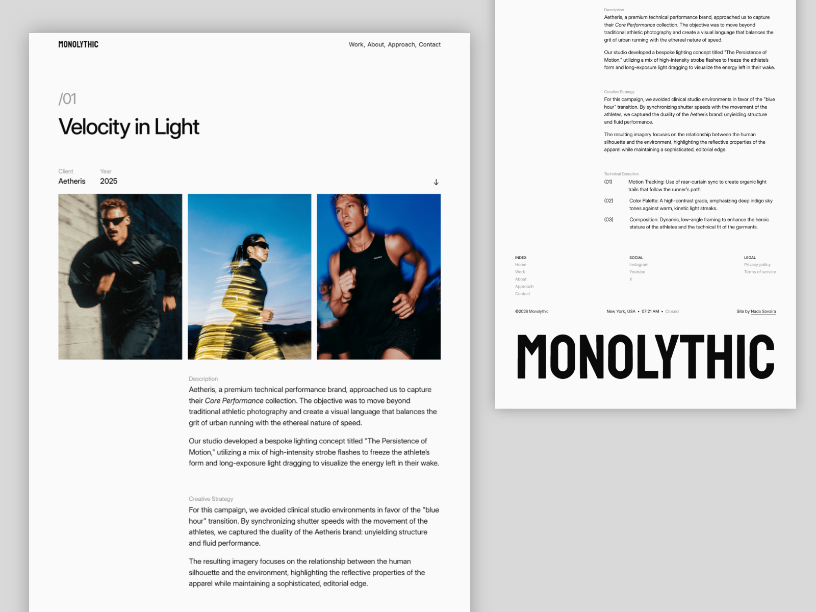 Work Detail Page Concept for Photography Studio Website by Nada Savaira ...