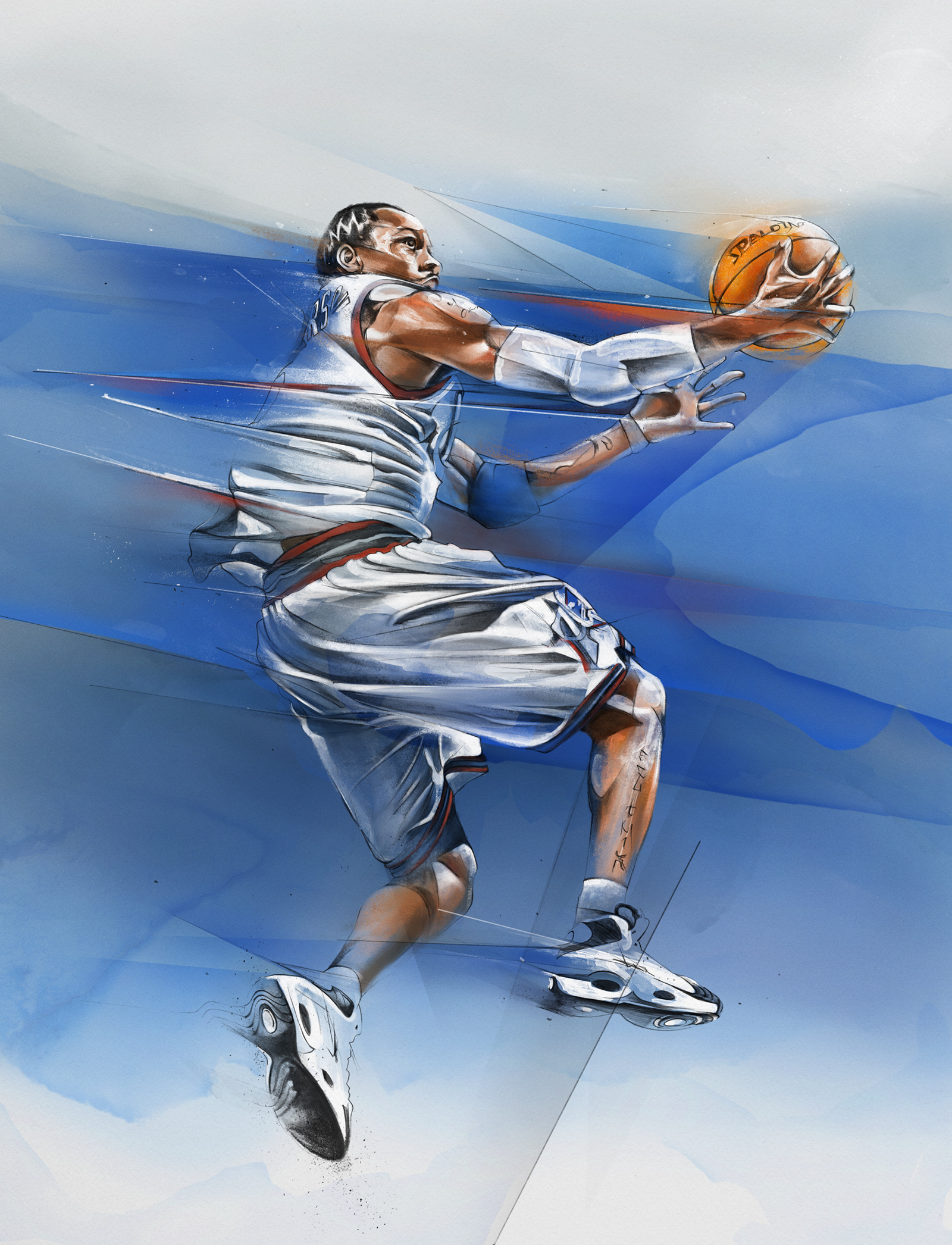 Allen Iverson basketball drawing illustration iverson sports