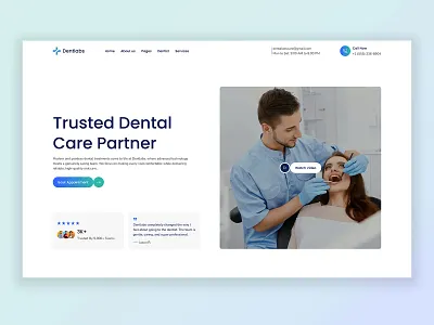 Modern Dental Website Landing Page | Dental Clinic UI Design cosmetic dentistry website dental clinic landing page dental healthcare web design dental website design dentist website ui figma figma dental ui landing page medical landing page design orthodontist website design web design webflow dental website