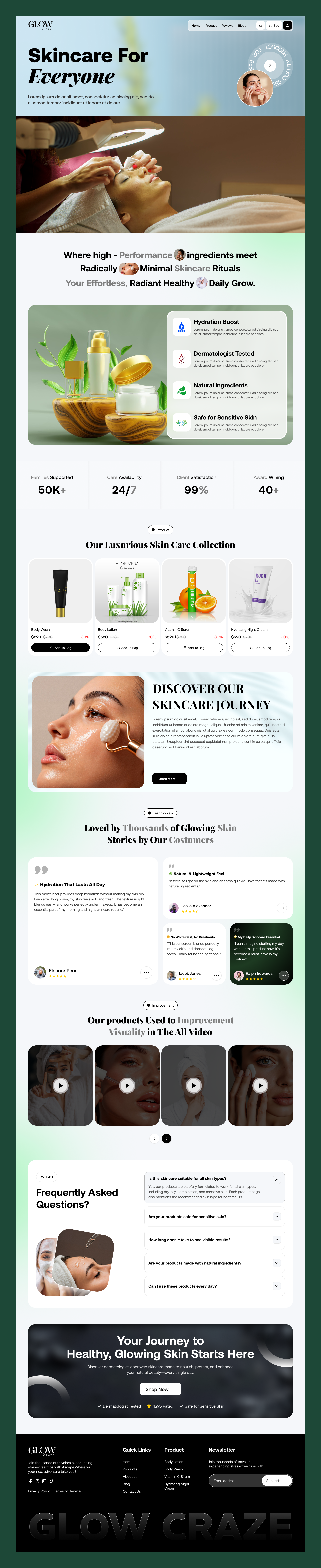Modern Women's Skincare Landing Page UI UX Design . beauty brand website beauty product website beauty web design concept beauty website ui design clean beauty website design cosmetic website design health beauty website luxury skincare website minimal skincare design modern skincare ui organic skincare website product focused ui design responsive beauty website skin care website design skincare brand identity skincare ecommerce design skincare landing page skincare startup website skincare ui ux design wellness website ui