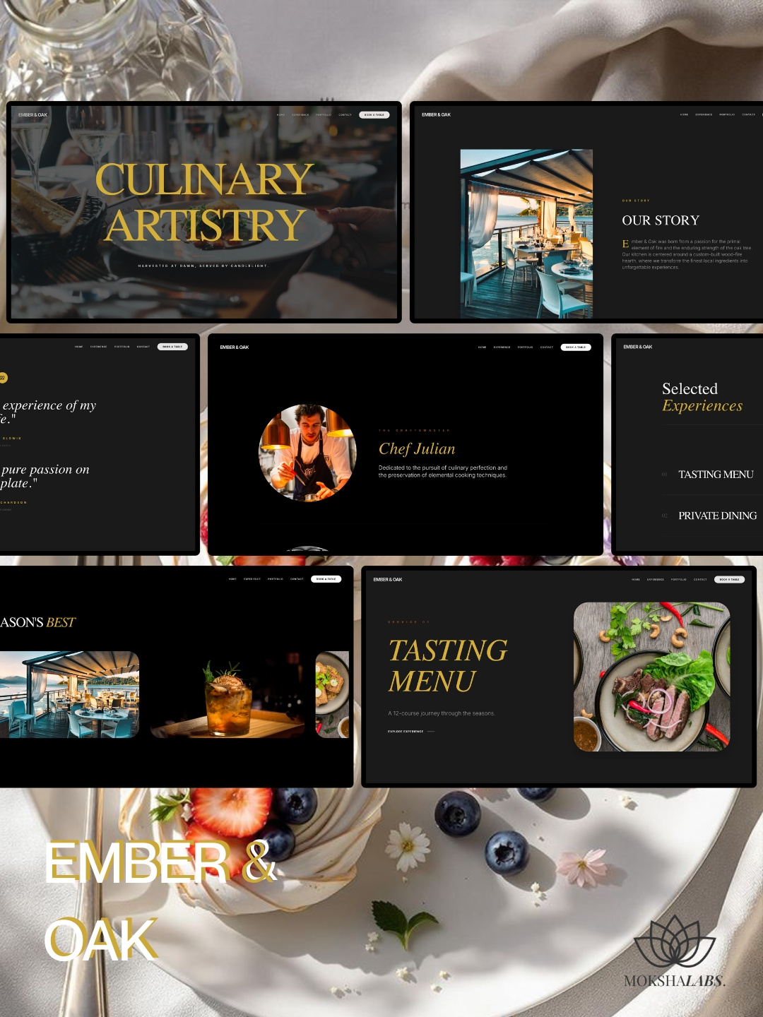 Luxury Restaurant Website — Fine Dining UI Concept branding editorial web design fine dining food food website graphic design hospitality wesbite luxury web design restaurant website typography ui ui design web design
