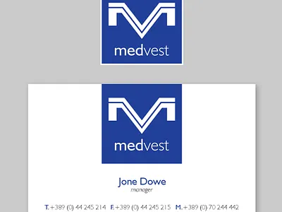 Medvest Logo & Bussines card business card graphic design logo