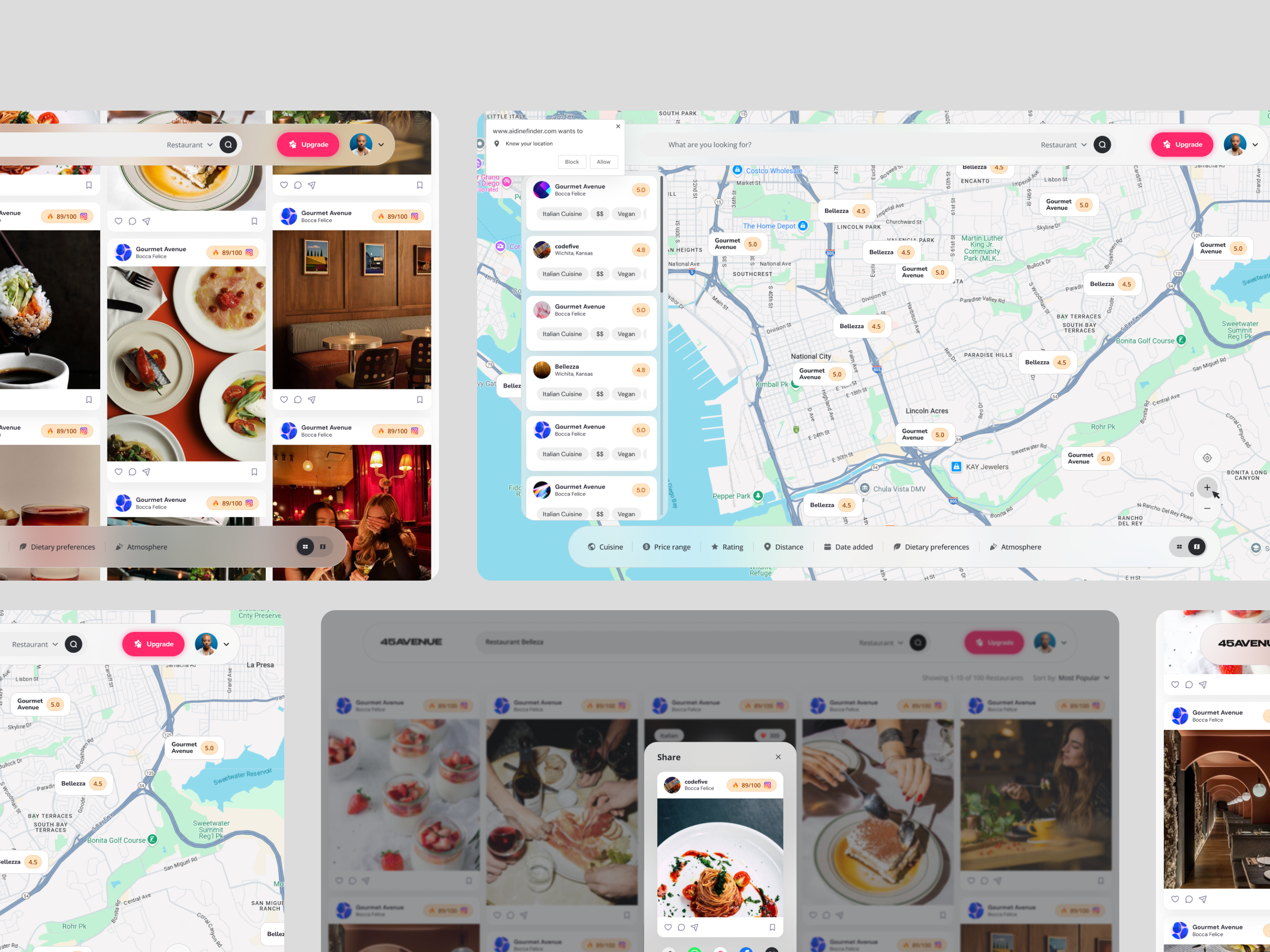 Example of 4Avenue app | UI/UX design