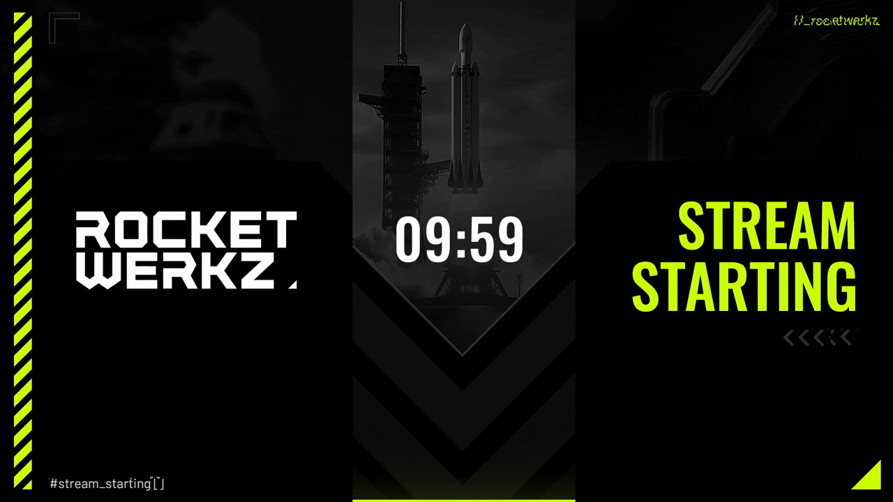 Stream Starting screen for a RocketWerkz Twitch revamp graphic design motion design motion graphics streaming twitch
